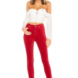 rag and bone Velvet Cropped Skinny Jeans
